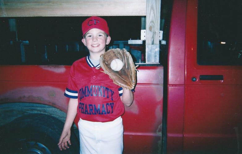 Jake in his baseball regalia